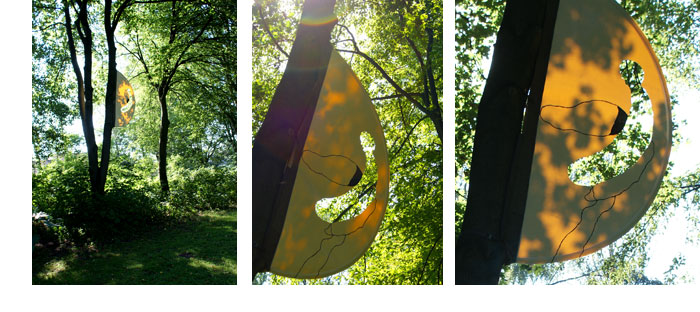 Peter Bremer >    'Am Anfang', Installation, Zeichnung auf Autoplane , 2011, Fotos: Grunemann/H.van Delft/