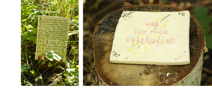 Nora van Dam >    'PENG! Oder die Angst vor der Wahl', Keramik, Erzhlspiel, 2011, Fotos: H.van Delft/