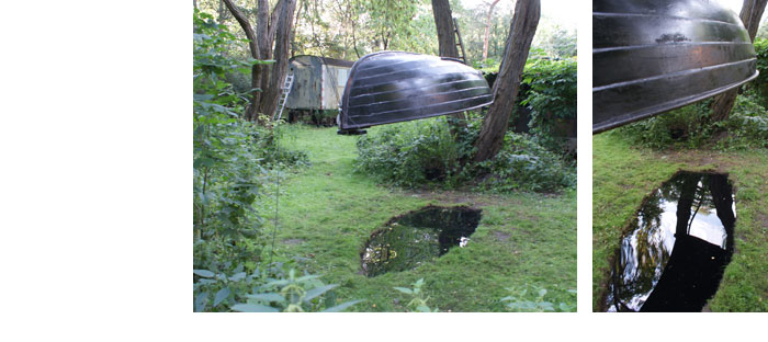 Tineke van Veen >    'dusa', Installation, Boot, Plexiglas 2011, Fotos: Grunemann/H.van Delft