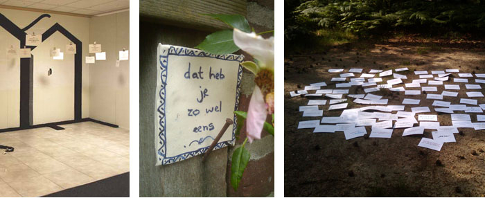 Nora van Dam >    'PENG', Wortgespinst, 2010/    aus 'PENG', Detail, Kachel/    'PENG', Wortgespinst, 2009/