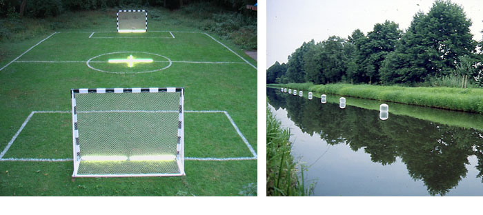 Helmut Hennig >    'Der heilige Rasen', Installation, 2006/    'Airbags', Installation, 2007/