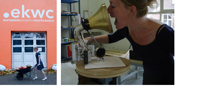 Frouke Wiarda >    'G'ruis', Performance, 2010/    'ceramic', Soundobjekt, 2010/